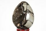 Septarian Dragon Egg Geode - Black Crystals #191489-1